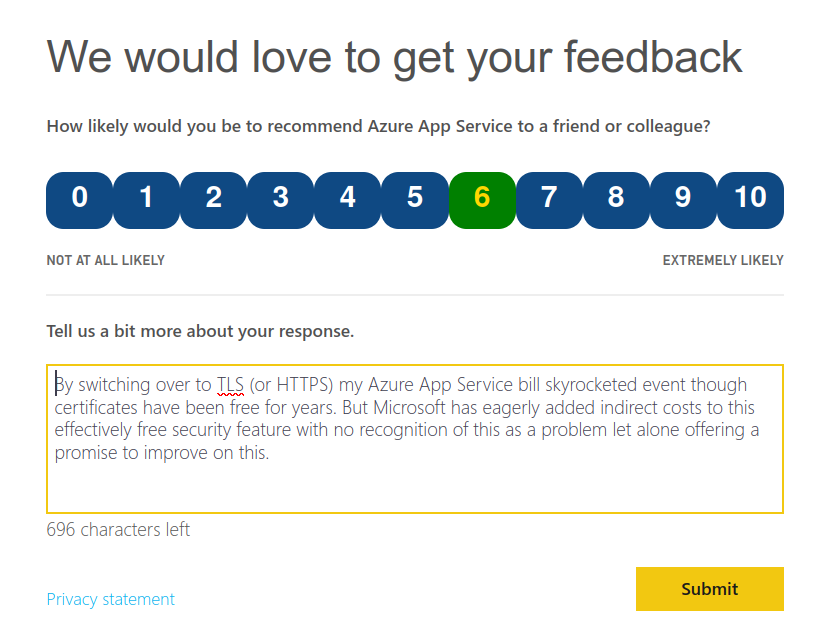 Microsoft feedback