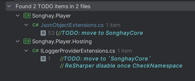 Rider TODO items view