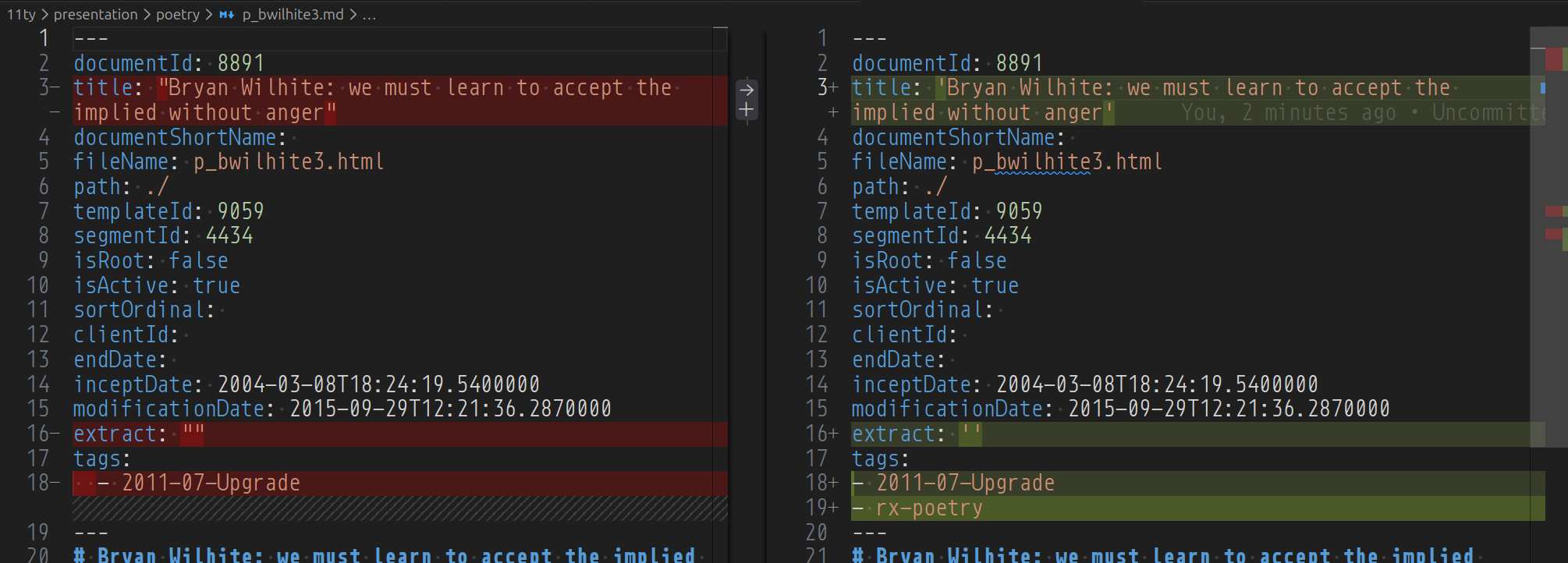 VSCode diff view