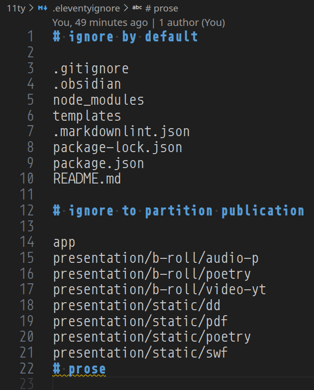 the eleventy ignore file