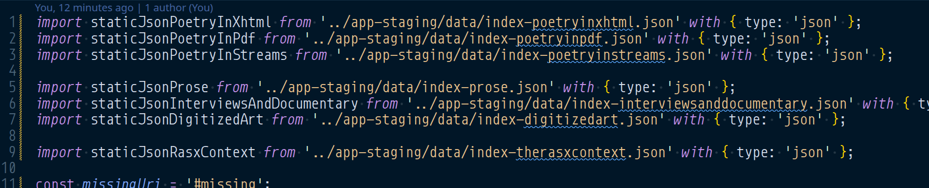 eleventy import statements