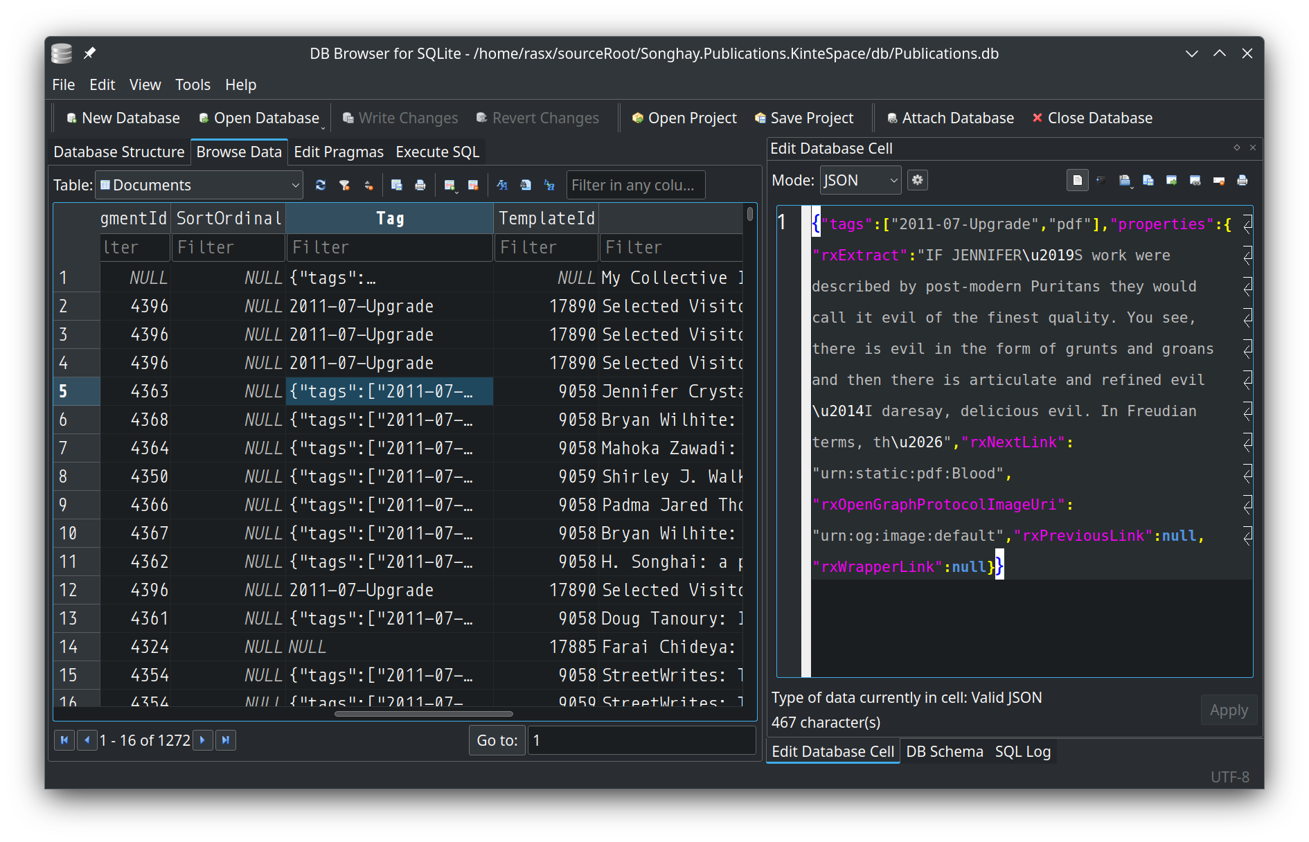 DB Browser for SQLite screenshot